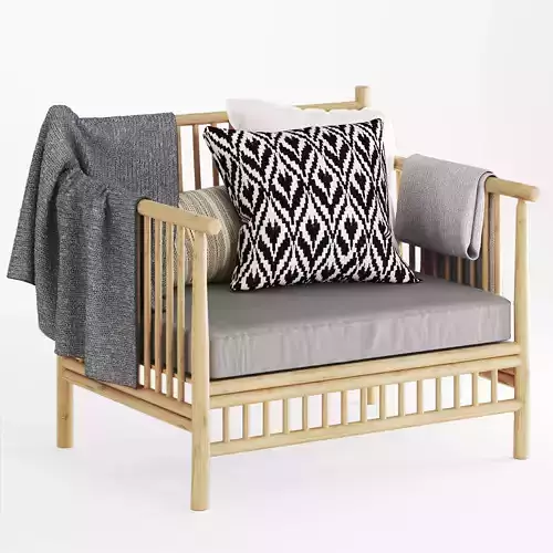 Exotan Bamboo Armchair-03 3D model