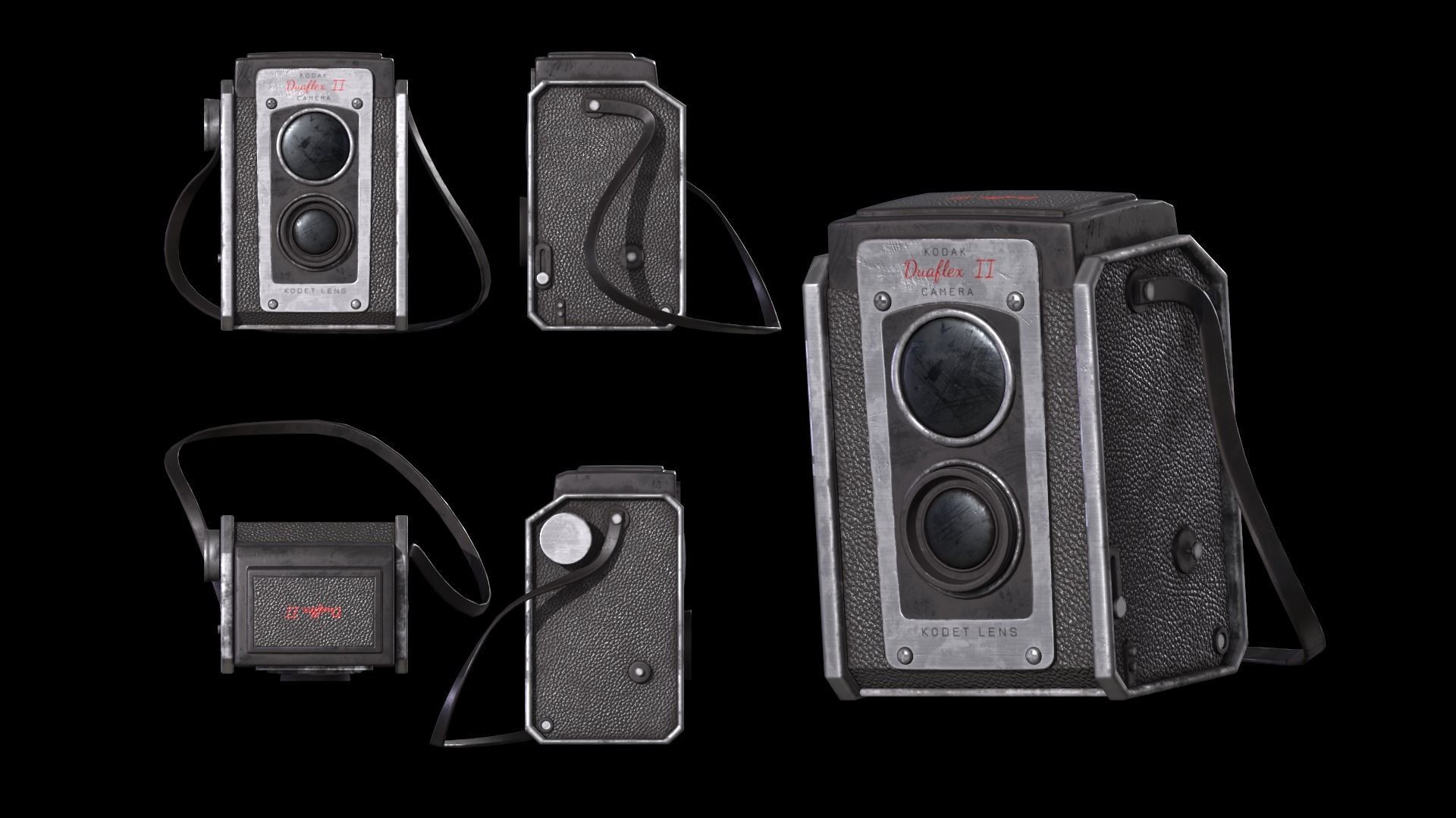 Kodak Duaflex II Low-poly 3D model_4