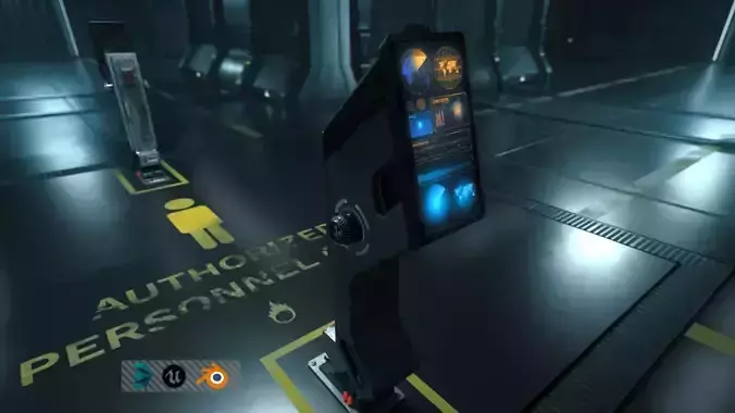 SciFi Corridor 02 Low-poly 3D model
