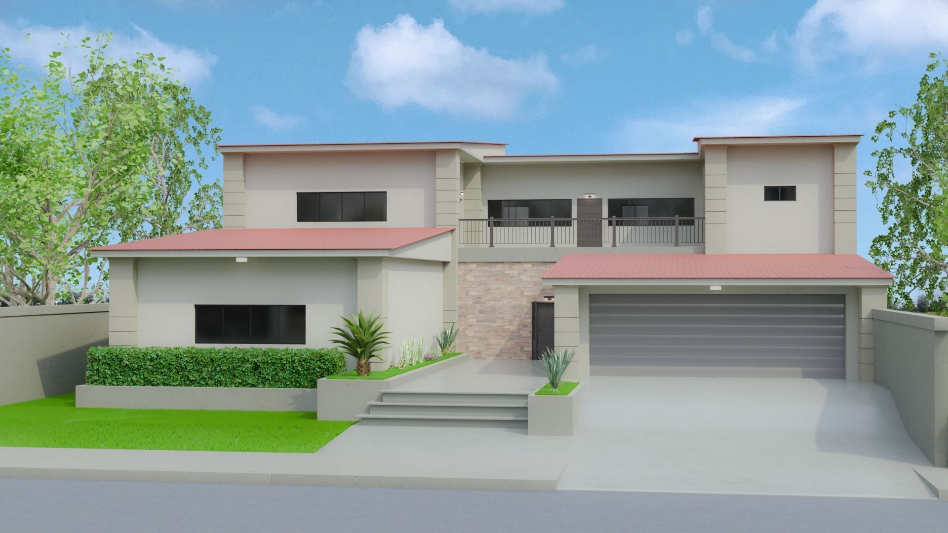 Roll Up Gate with Setbuild Options Low-poly 3D model_3