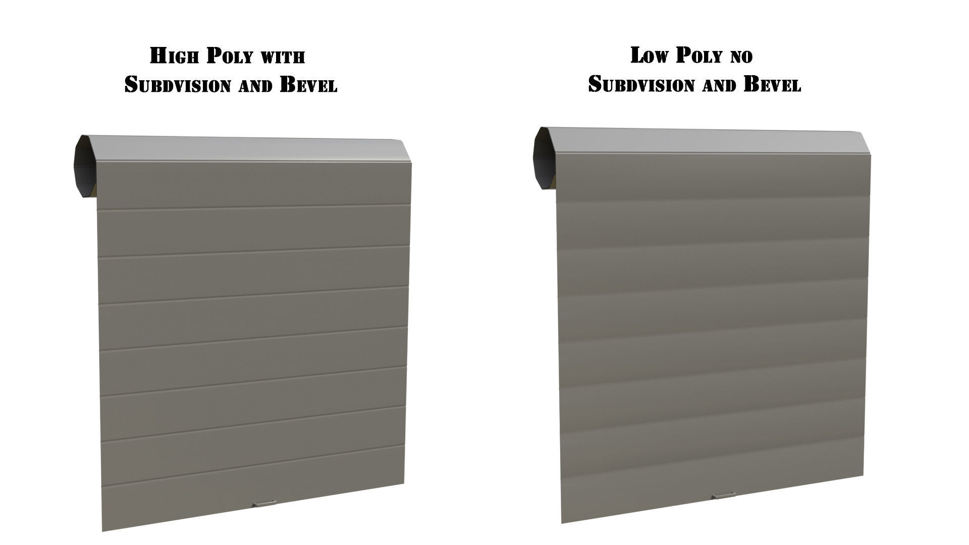 Roll Up Gate with Setbuild Options Low-poly 3D model_6
