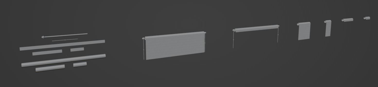 Roll Up Gate with Setbuild Options Low-poly 3D model_26