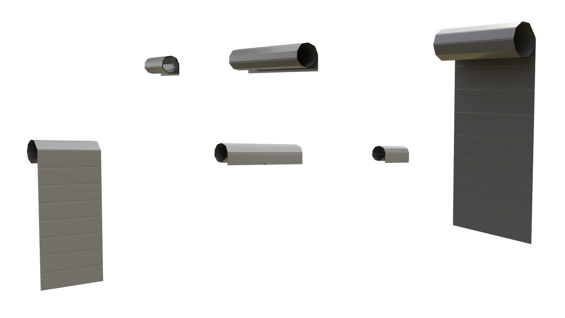 Roll Up Gate with Setbuild Options Low-poly 3D model_10