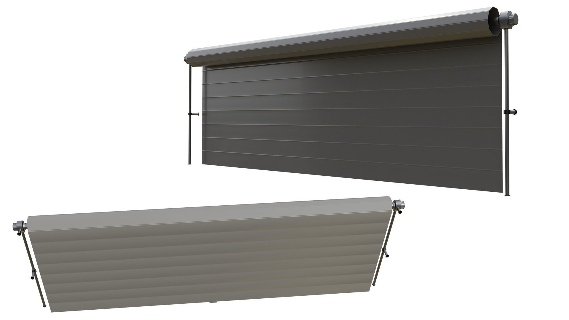 Roll Up Gate with Setbuild Options Low-poly 3D model_7