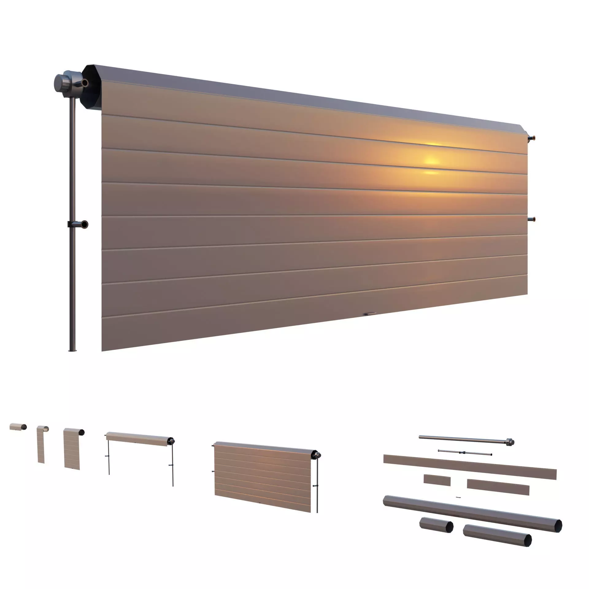 Roll Up Gate with Setbuild Options Low-poly 3D model_0