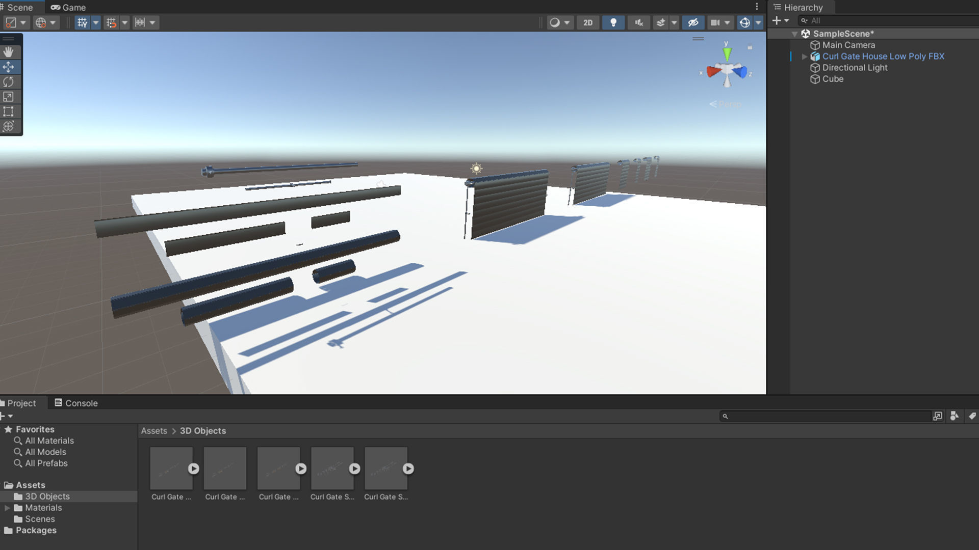 Roll Up Gate with Setbuild Options Low-poly 3D model_17