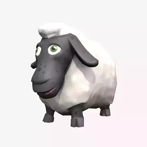 Cartoon Sheep Low-poly 3D model
