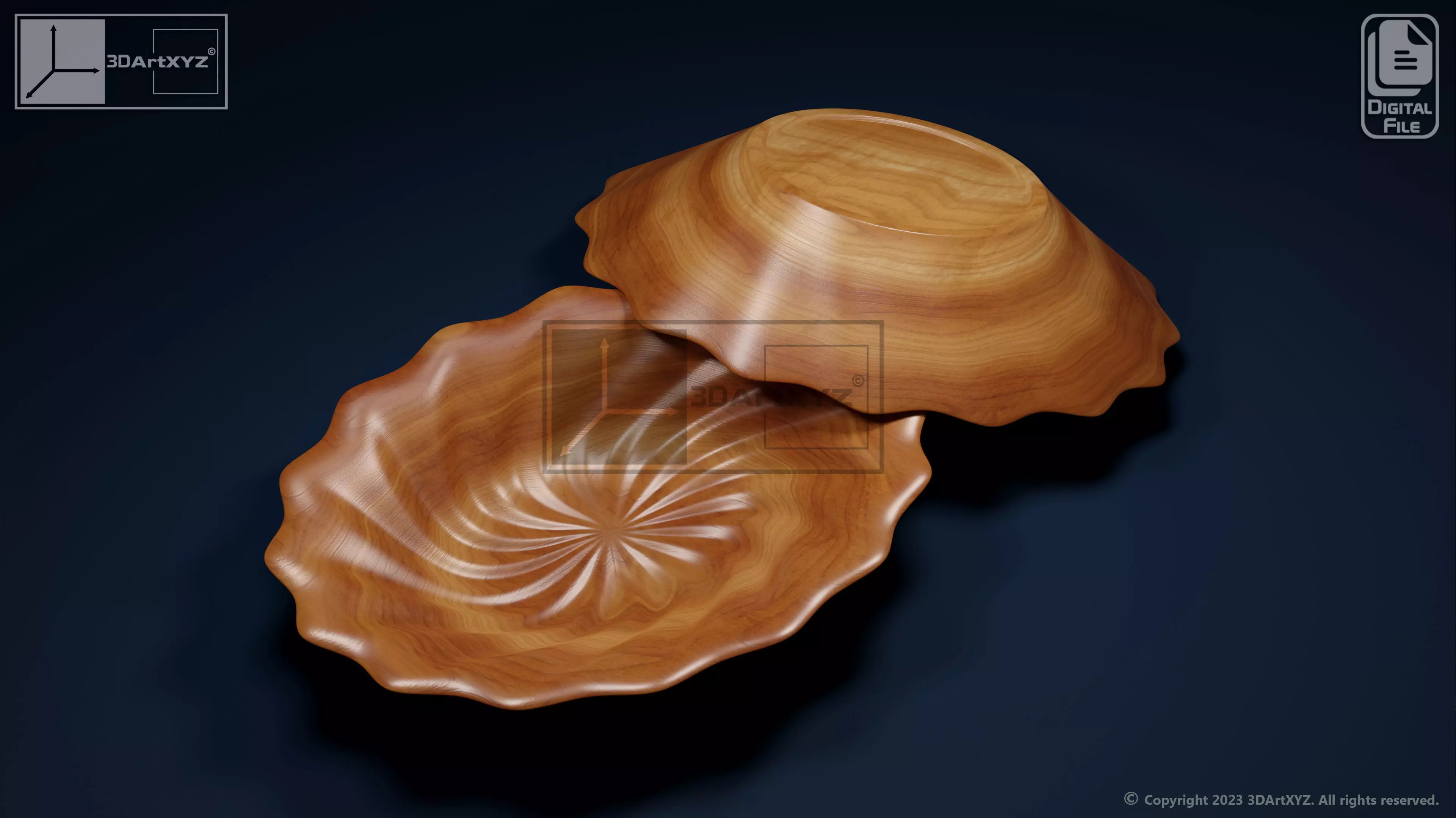 Oval Spiral Bowl - CNC Files for Wood 3D model_0