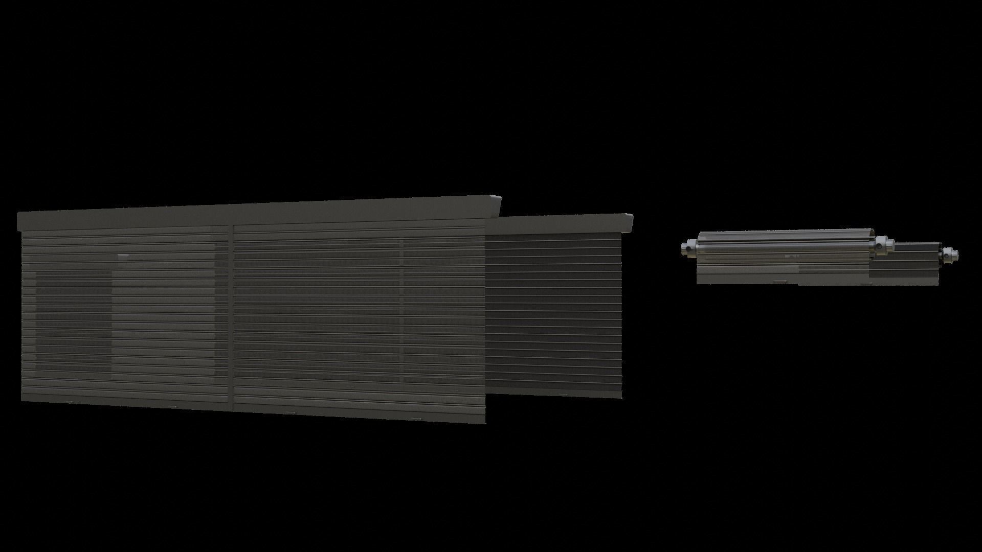 Roll Up Door Gate Store with SetBuild Options Low-poly 3D model_34