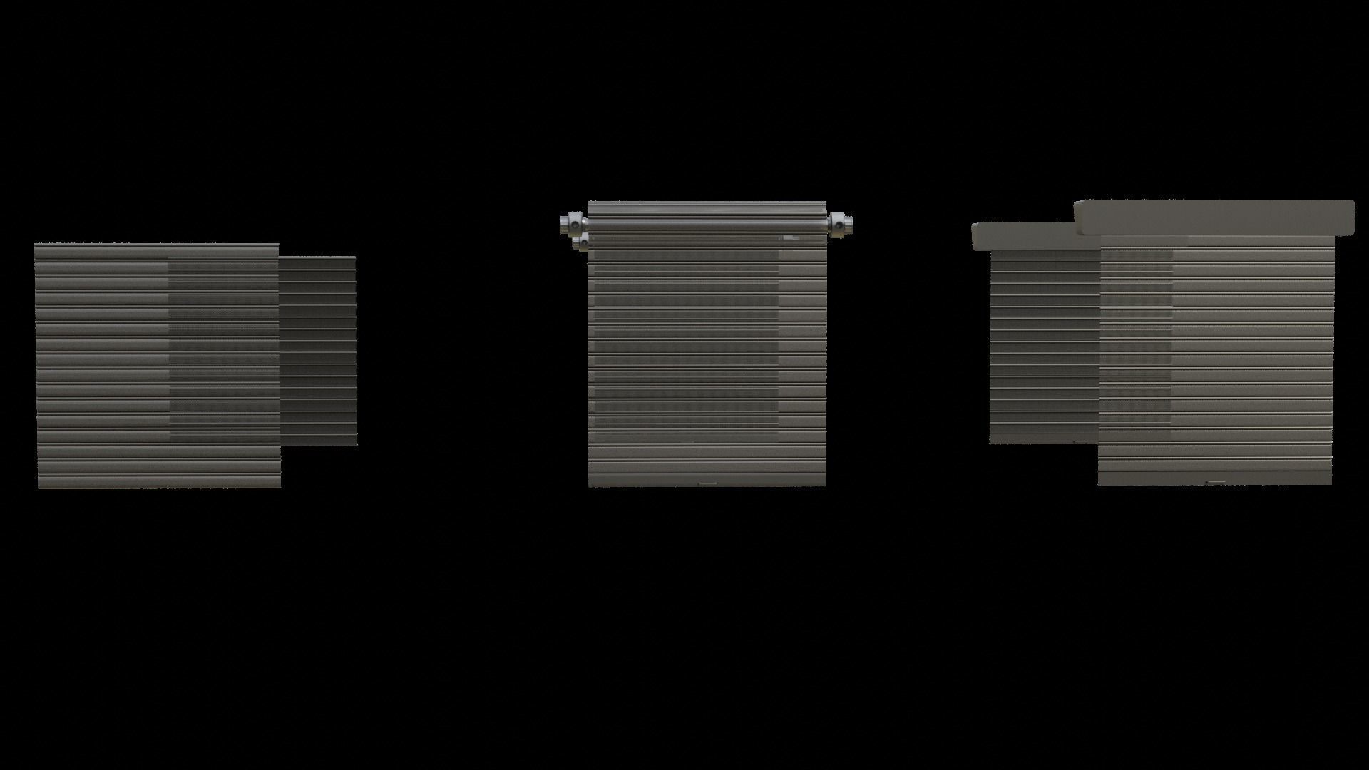 Roll Up Door Gate Store with SetBuild Options Low-poly 3D model_28