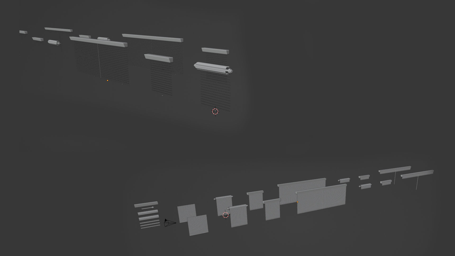 Roll Up Door Gate Store with SetBuild Options Low-poly 3D model_13