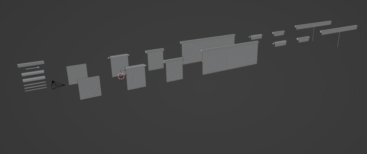 Roll Up Door Gate Store with SetBuild Options Low-poly 3D model_39