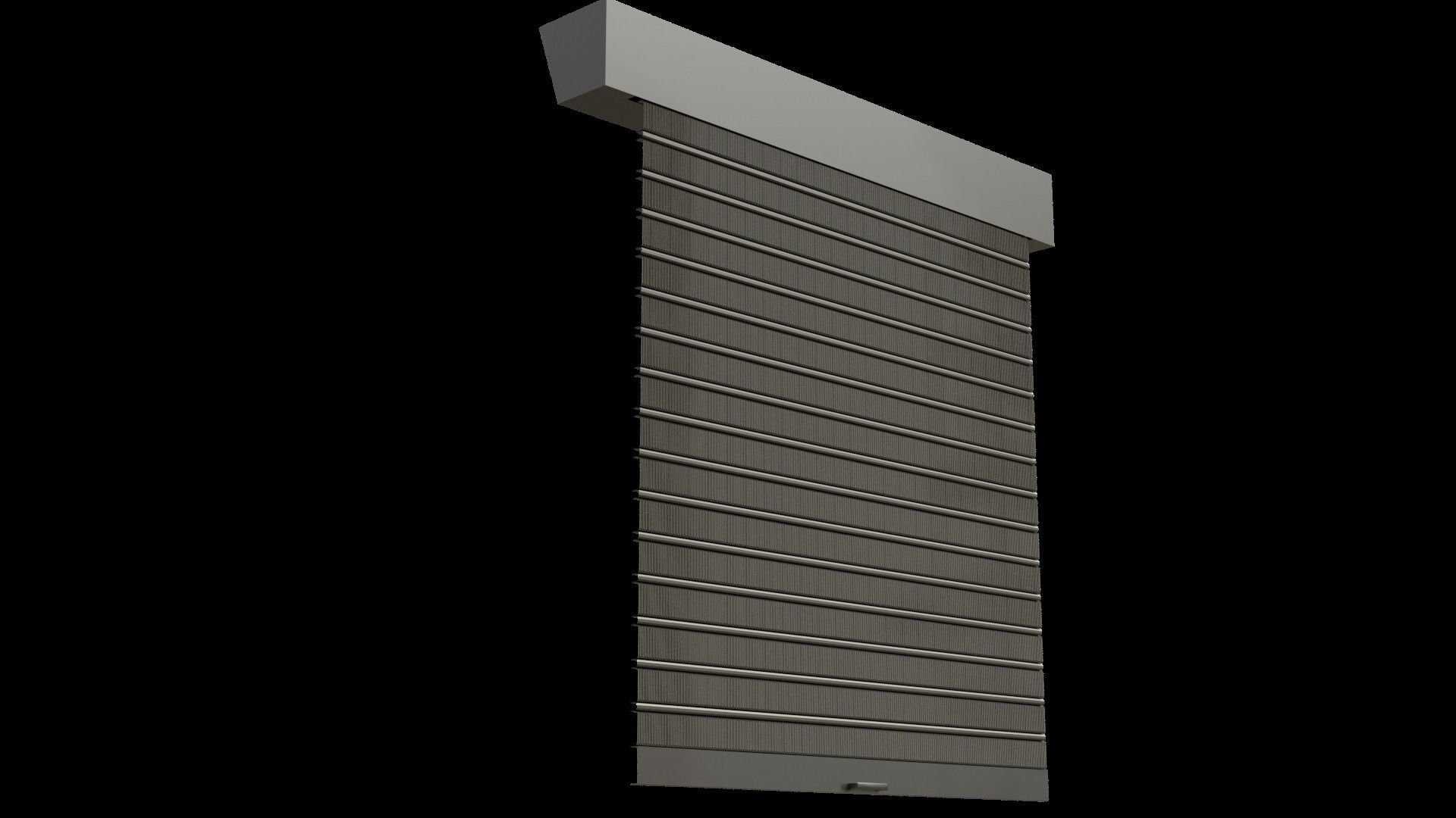 Roll Up Door Gate Store with SetBuild Options Low-poly 3D model_16