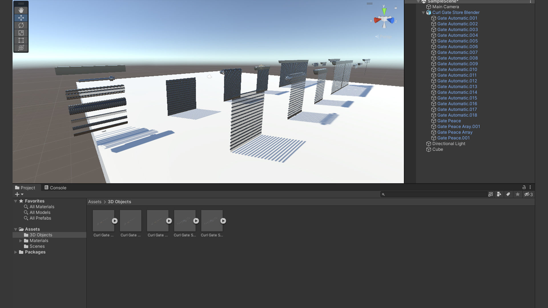 Roll Up Door Gate Store with SetBuild Options Low-poly 3D model_15