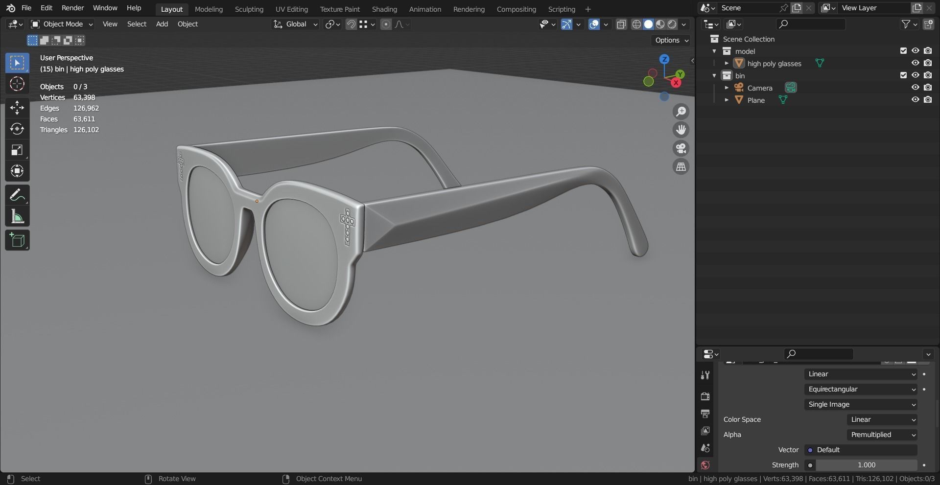 Glasses High Detail  3D model_8