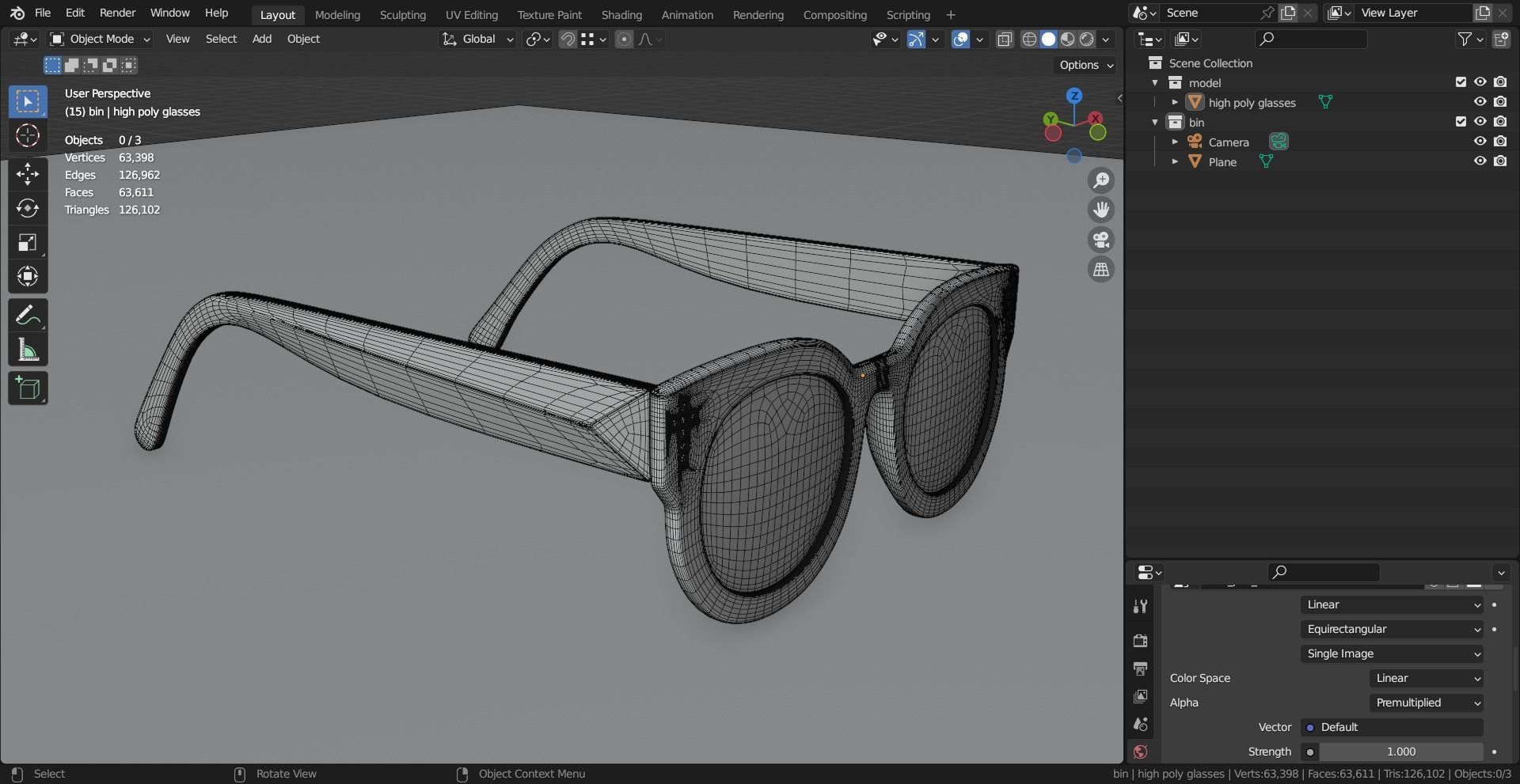 Glasses High Detail  3D model_10