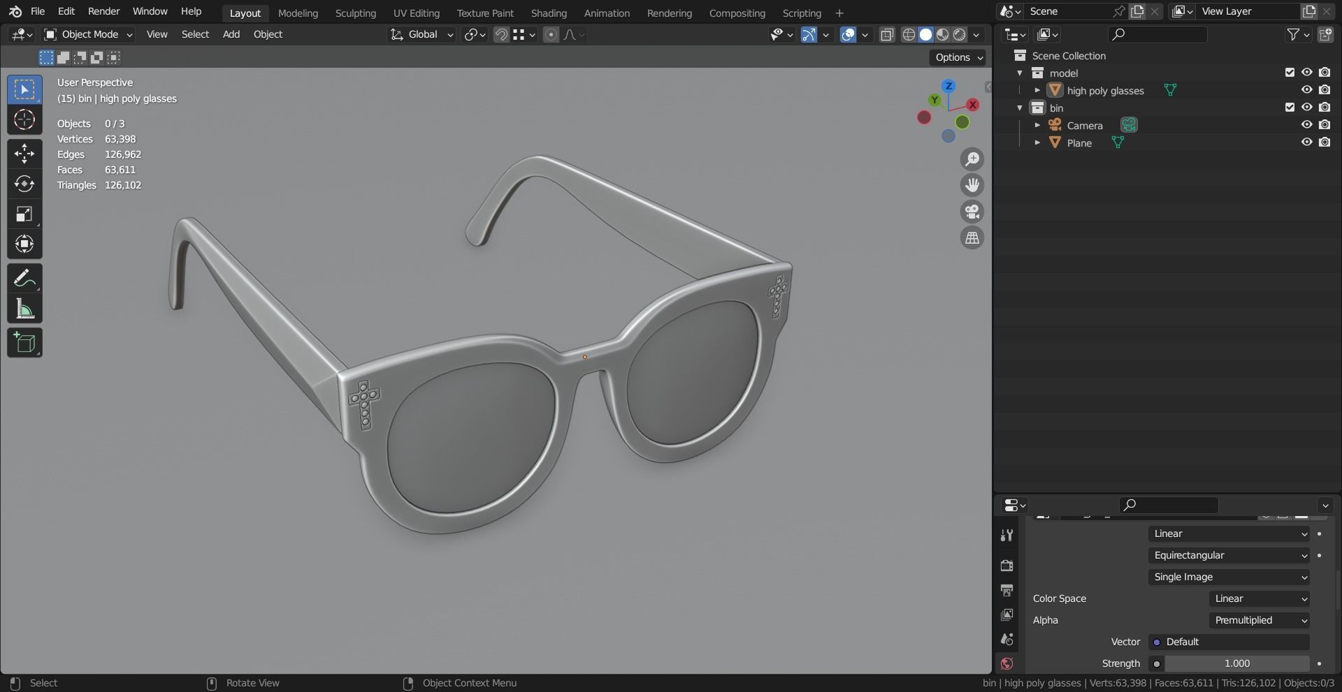 Glasses High Detail  3D model_7
