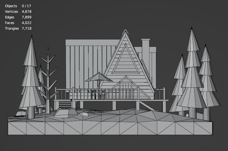 Stylish jungle Cabin Low-poly 3D model_15