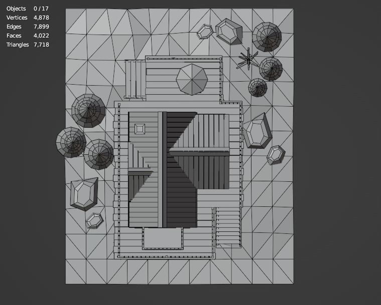 Stylish jungle Cabin Low-poly 3D model_14