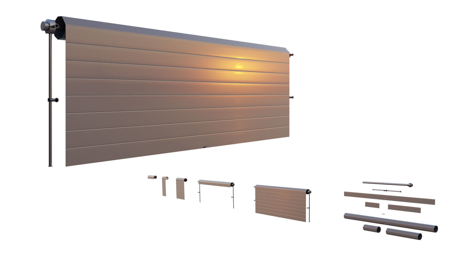 Roll UP Door Gate Pack 3D Model Collection_5