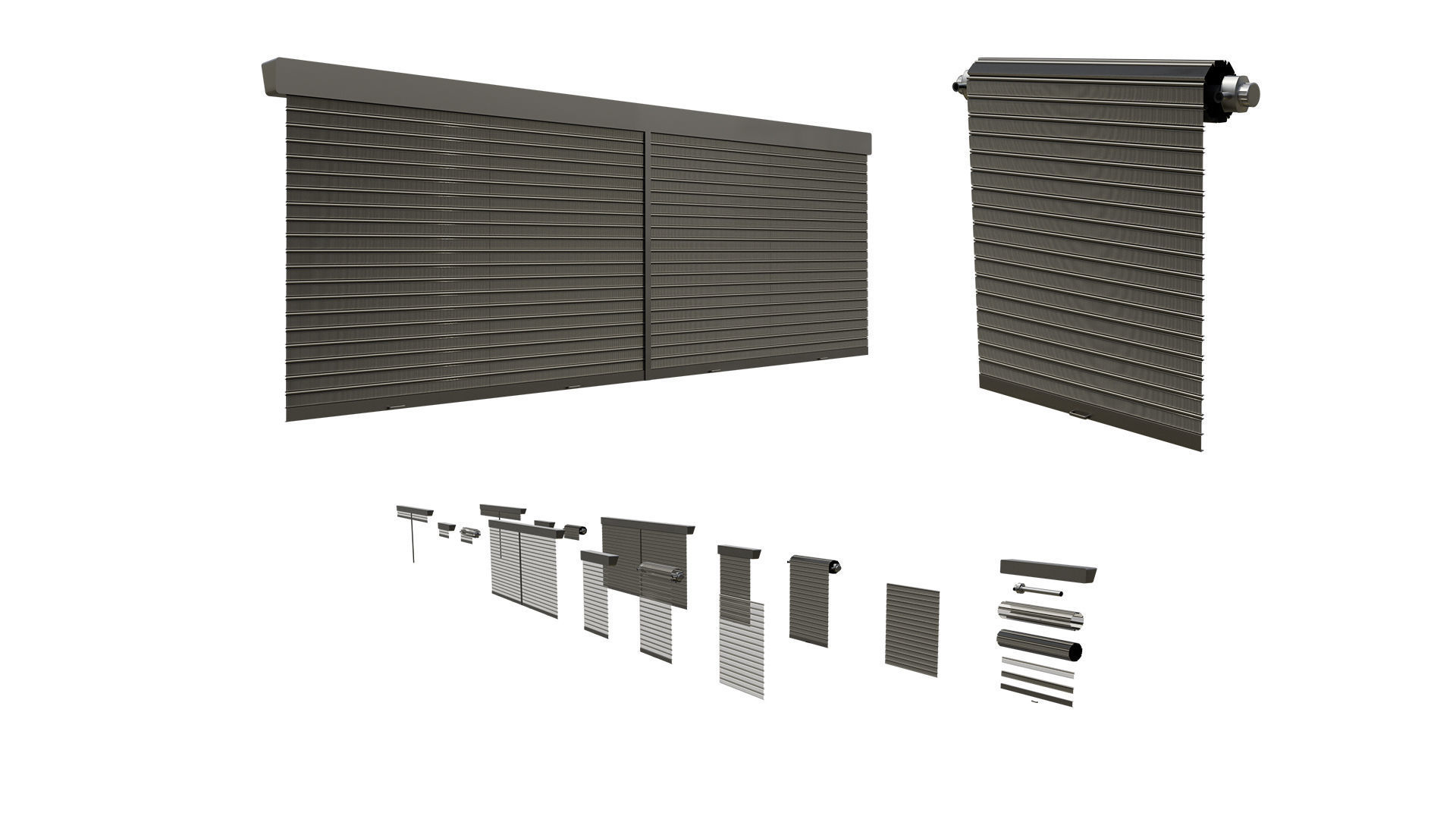 Roll UP Door Gate Pack 3D Model Collection_21