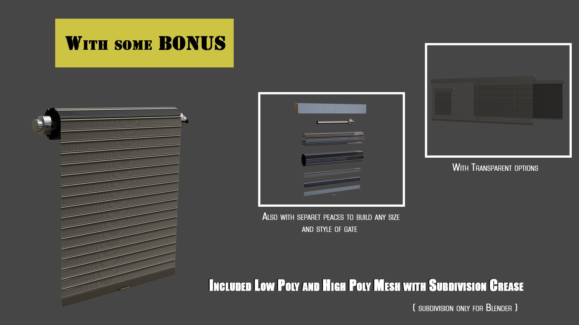 Roll UP Door Gate Pack 3D Model Collection_22