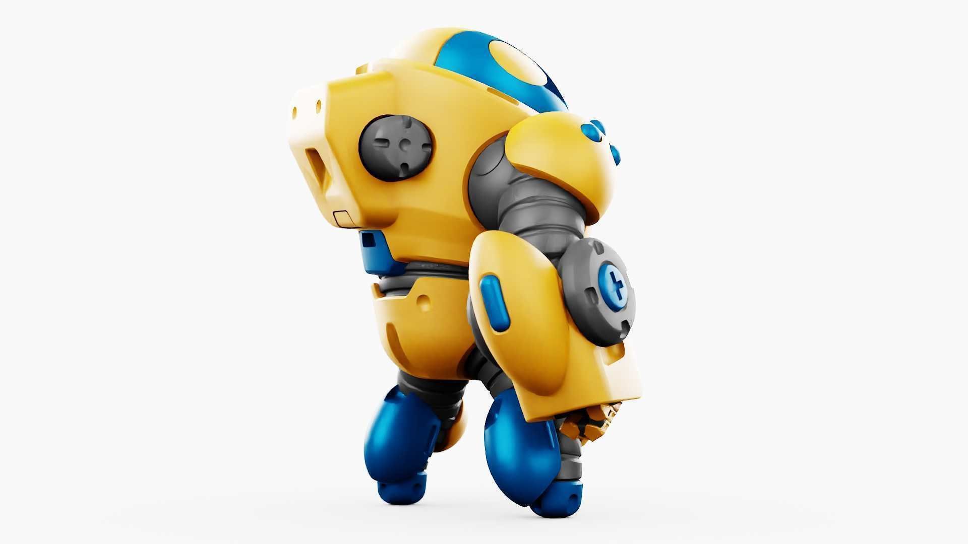 COMBAT TOY BOT RIGGED 3D model_10