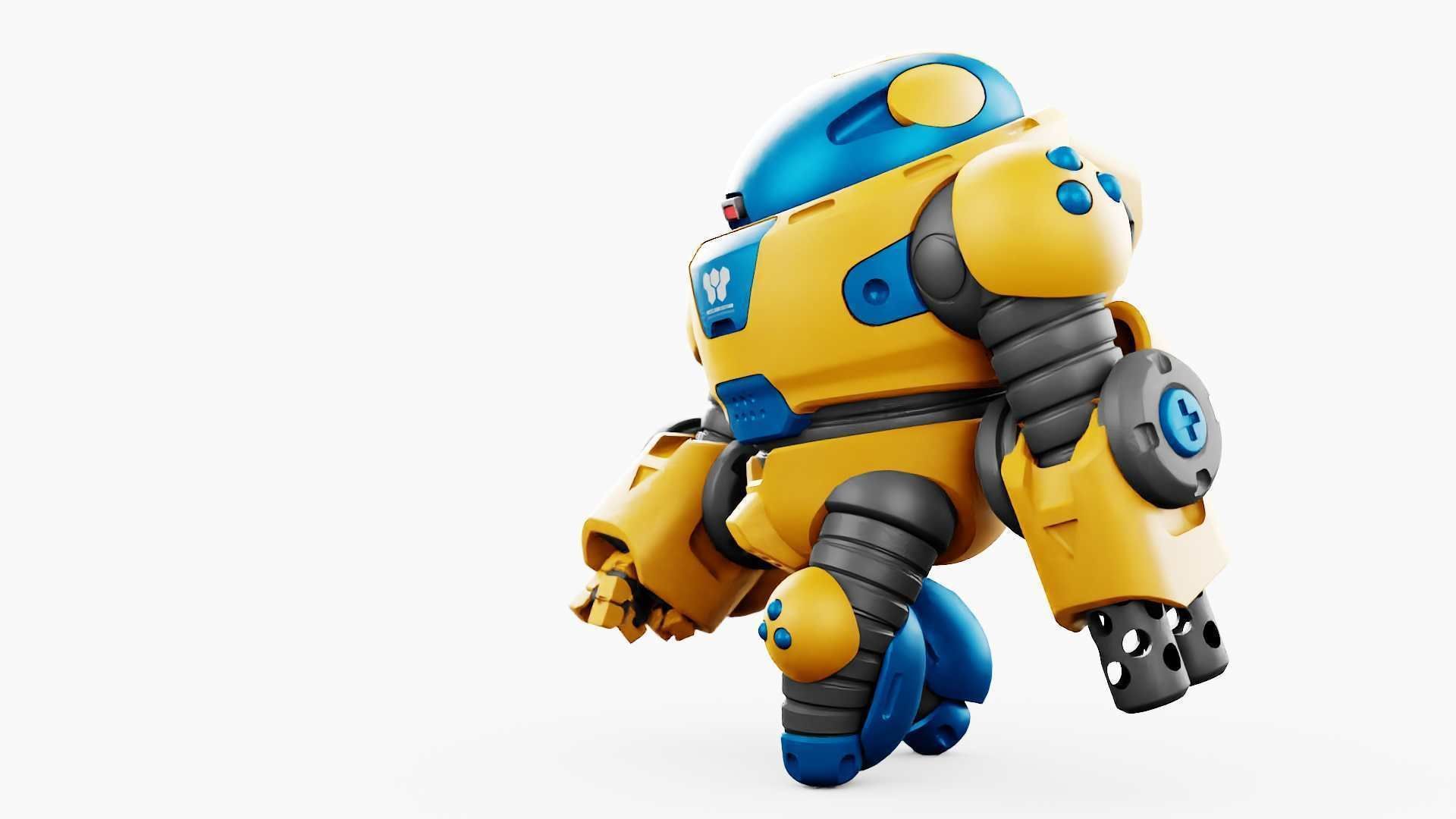 COMBAT TOY BOT RIGGED 3D model_24