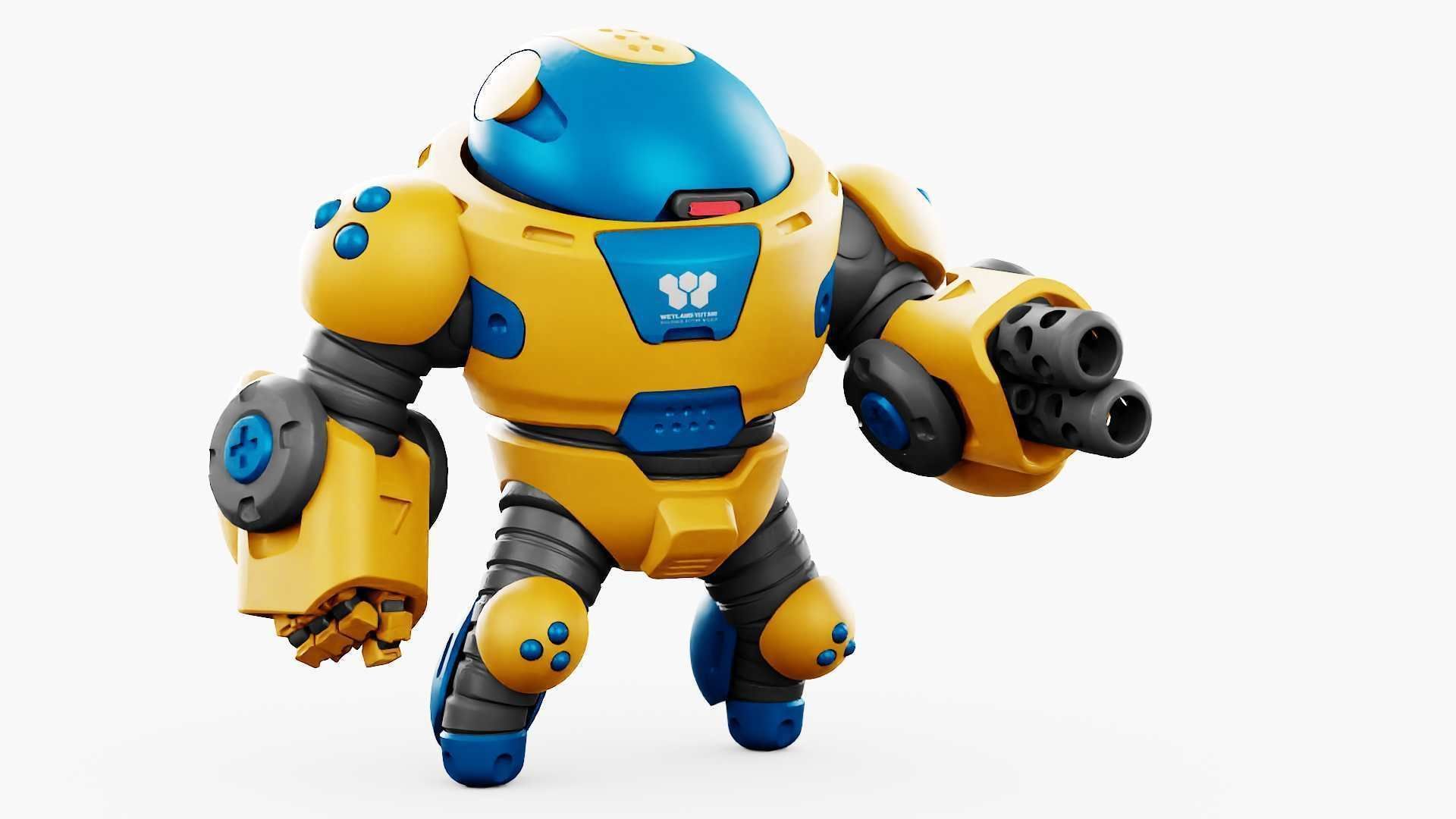 COMBAT TOY BOT RIGGED 3D model_4