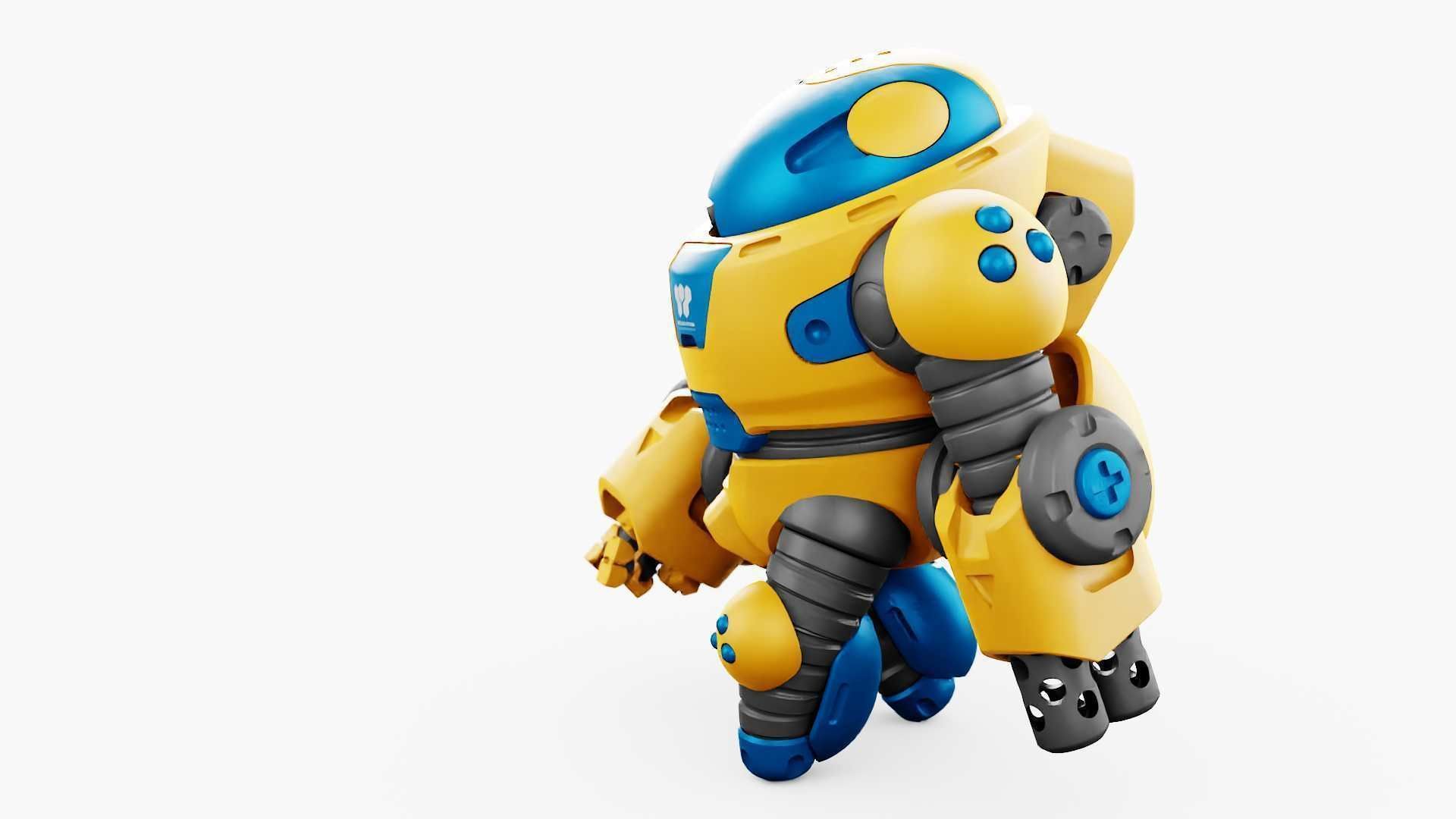 COMBAT TOY BOT RIGGED 3D model_25