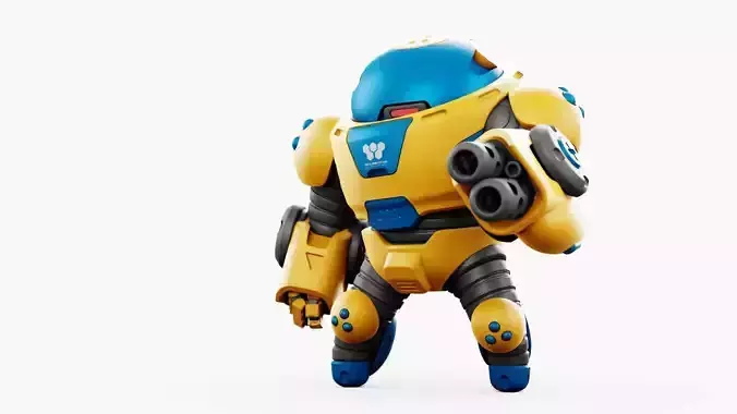 COMBAT TOY BOT   RIGGED 3D model