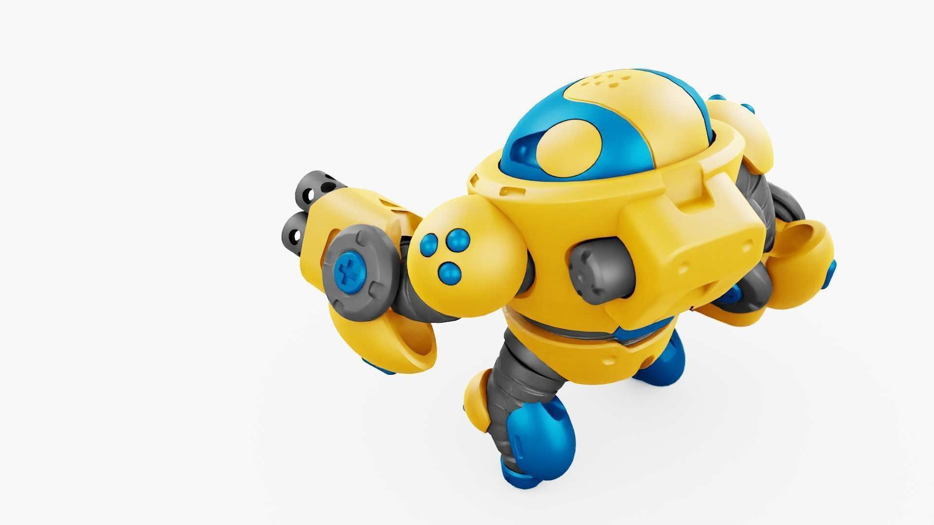 COMBAT TOY BOT RIGGED 3D model_22
