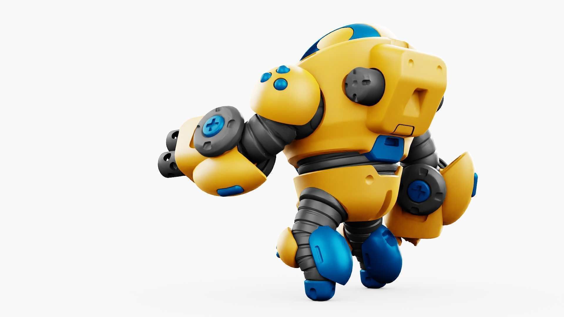 COMBAT TOY BOT RIGGED 3D model_16