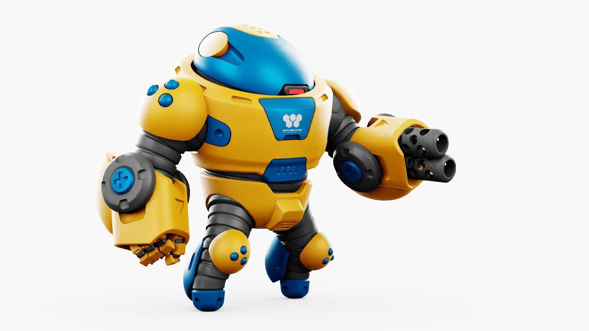 COMBAT TOY BOT RIGGED 3D model_5