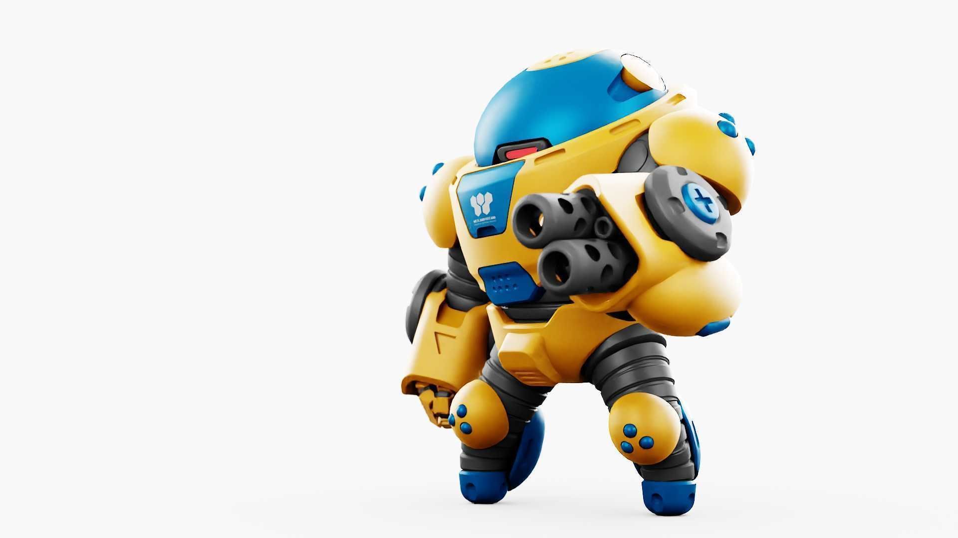 COMBAT TOY BOT RIGGED 3D model_19