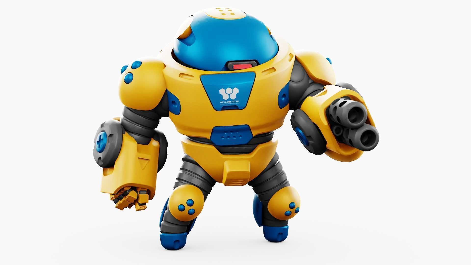 COMBAT TOY BOT RIGGED 3D model_3