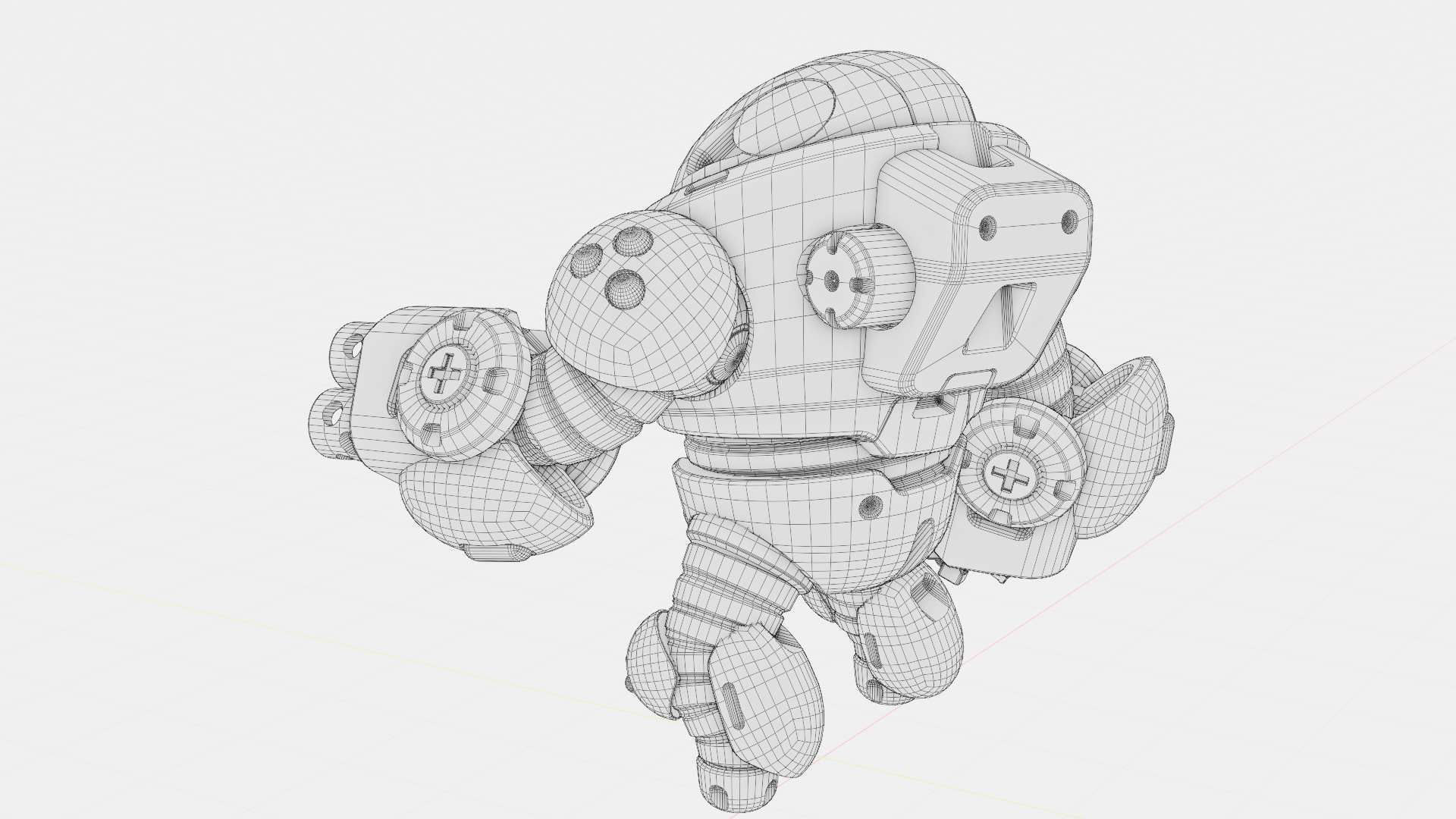 COMBAT TOY BOT RIGGED 3D model_37