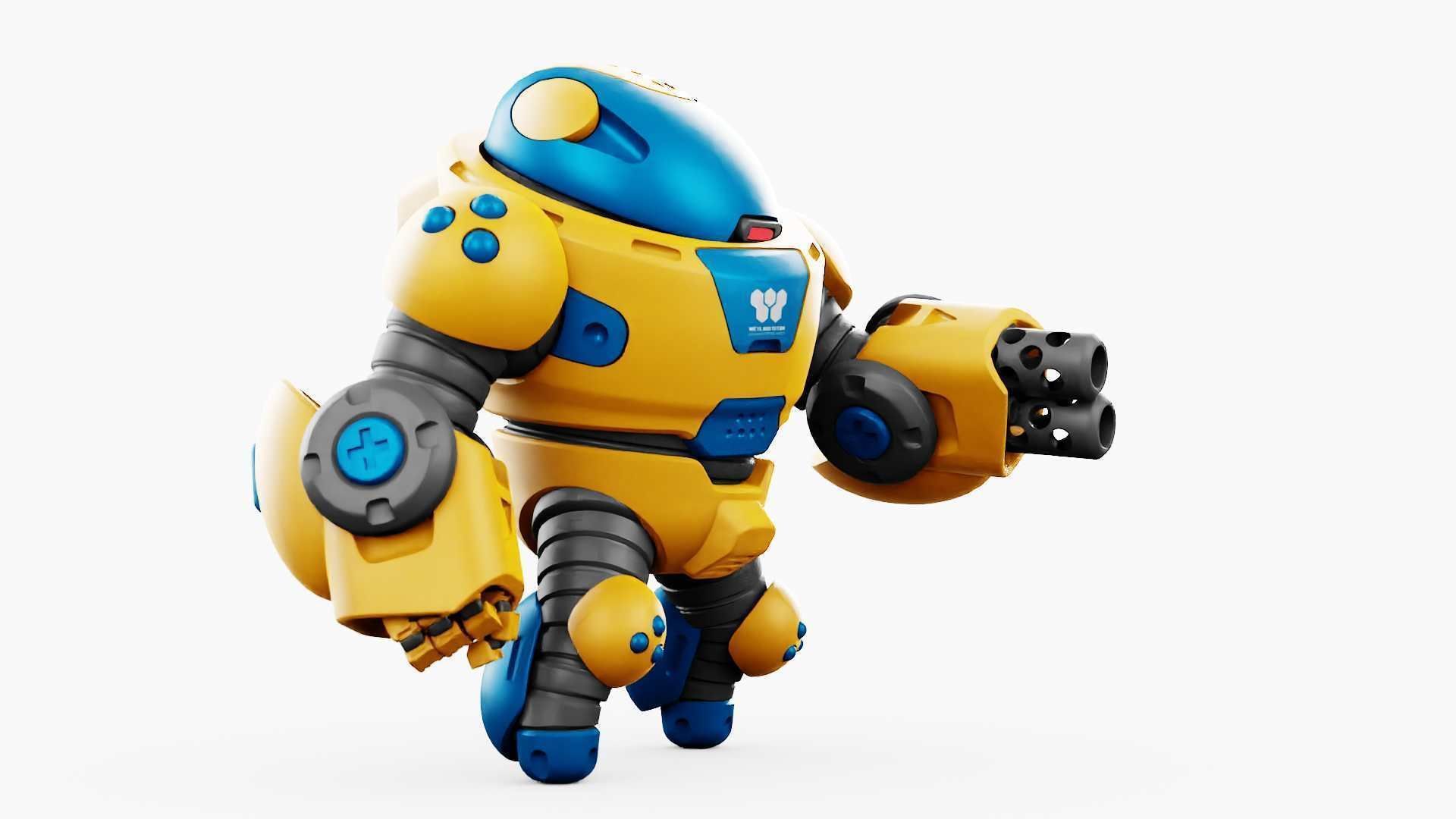 COMBAT TOY BOT RIGGED 3D model_6