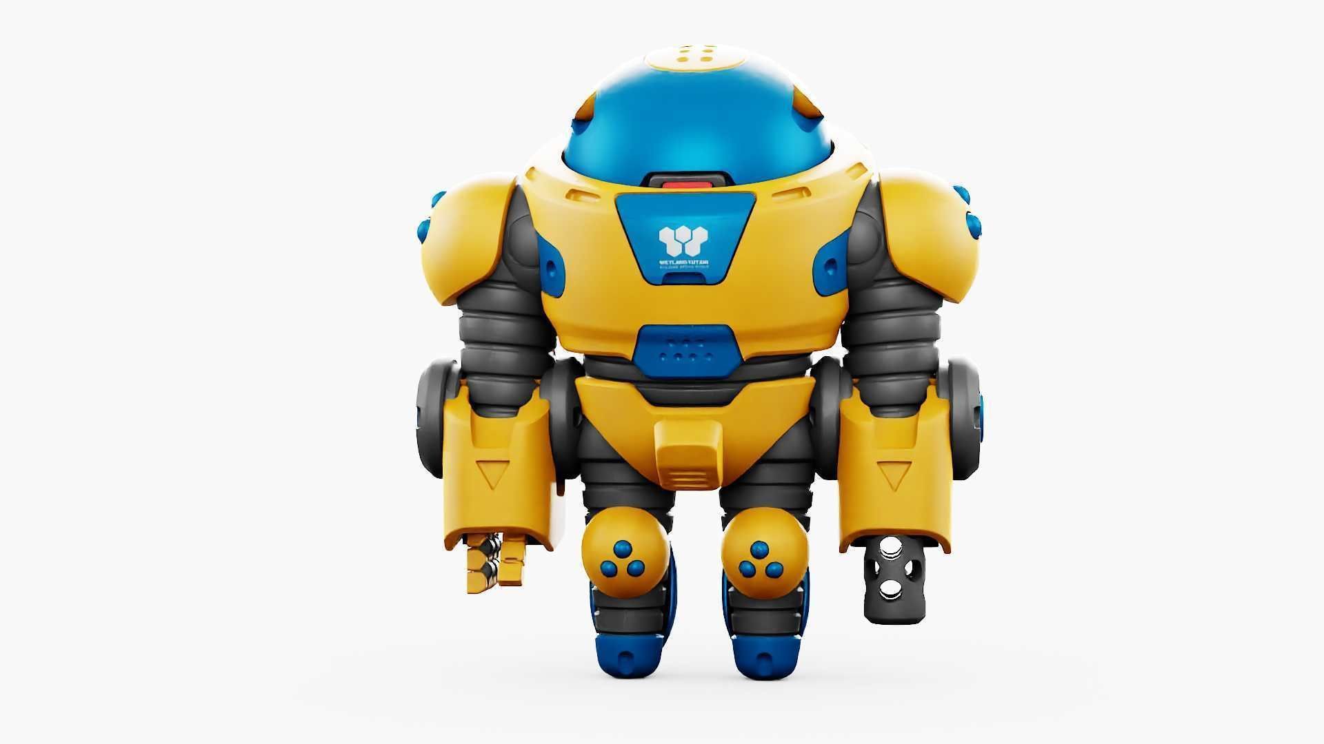 COMBAT TOY BOT RIGGED 3D model_29