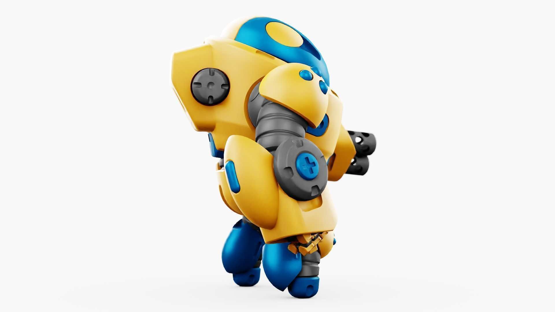 COMBAT TOY BOT RIGGED 3D model_9
