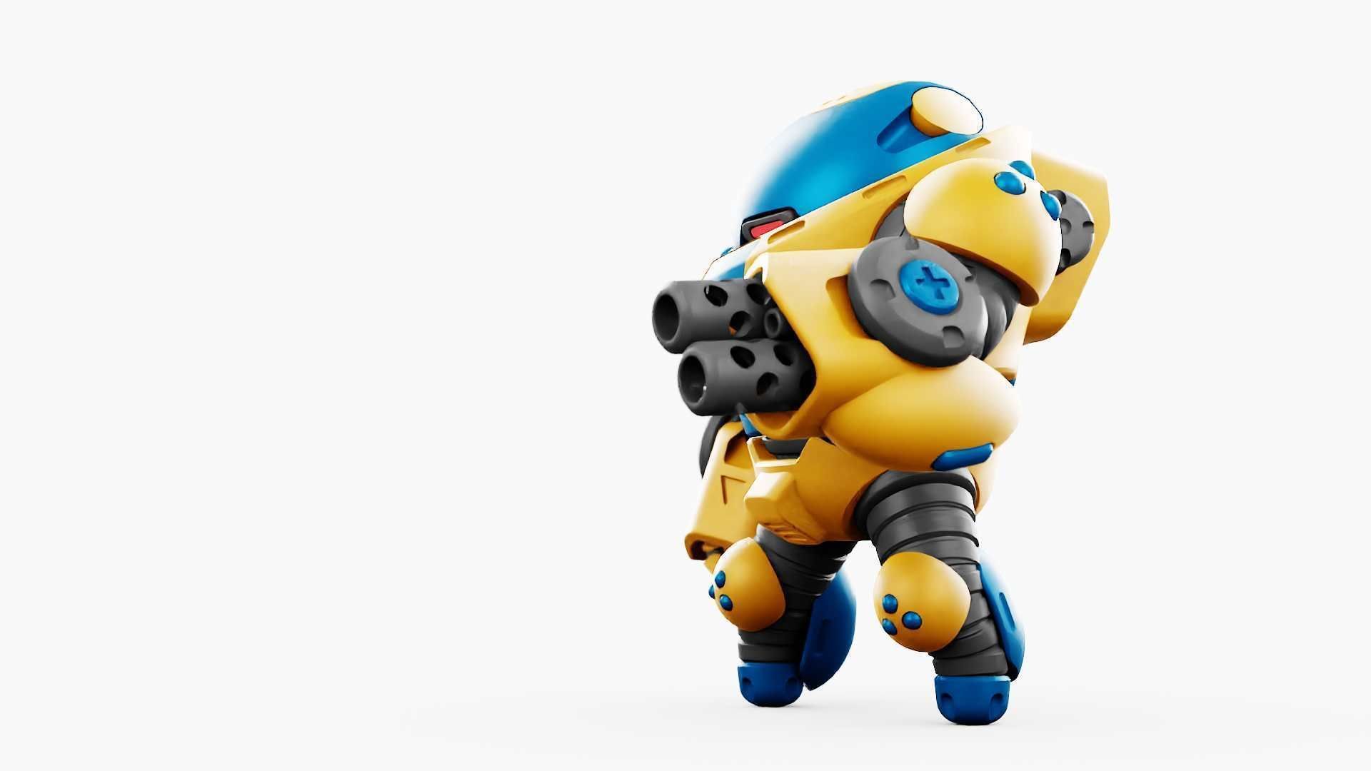 COMBAT TOY BOT RIGGED 3D model_18