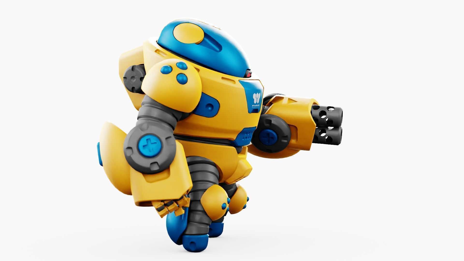 COMBAT TOY BOT RIGGED 3D model_7