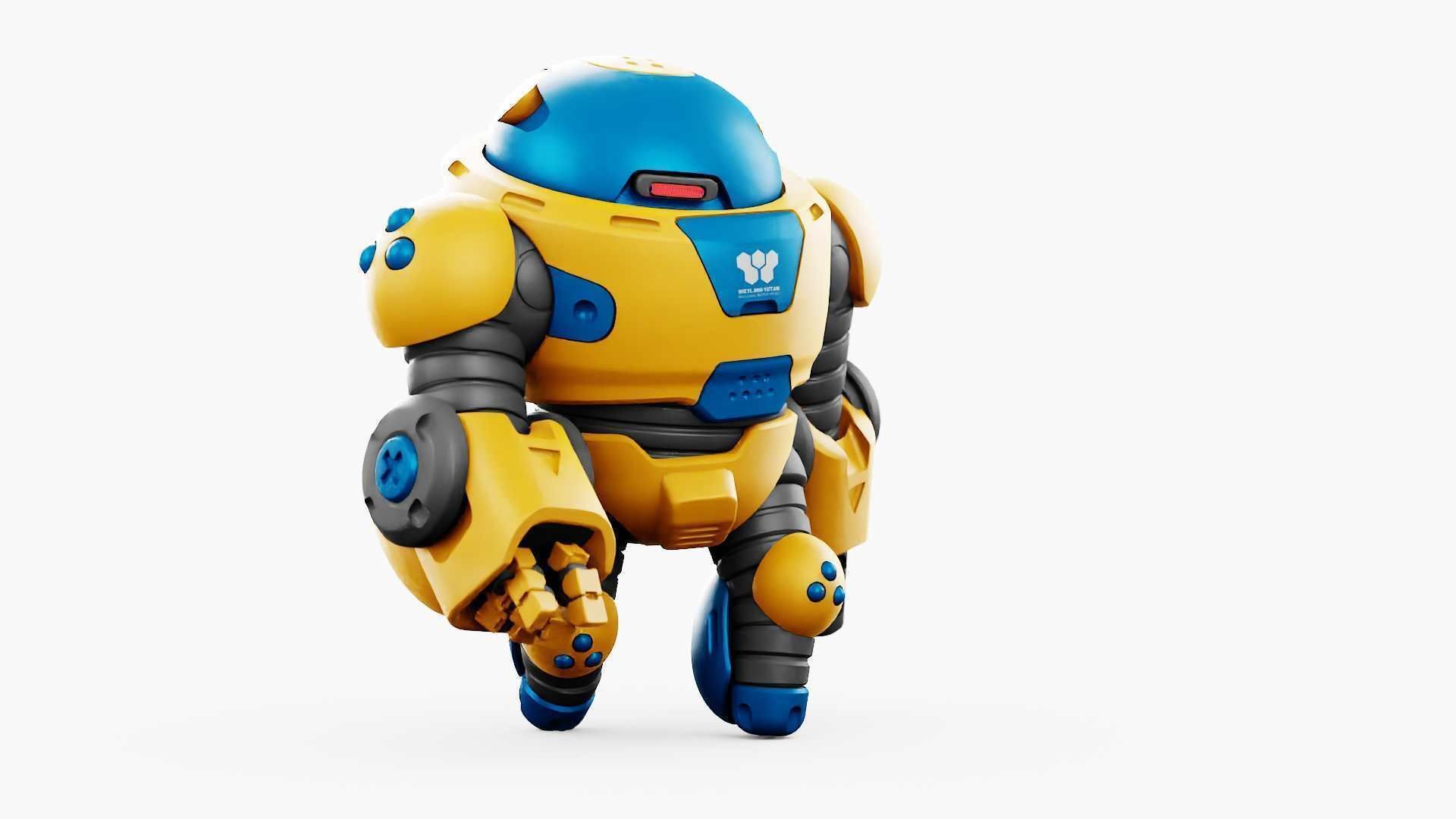 COMBAT TOY BOT RIGGED 3D model_28