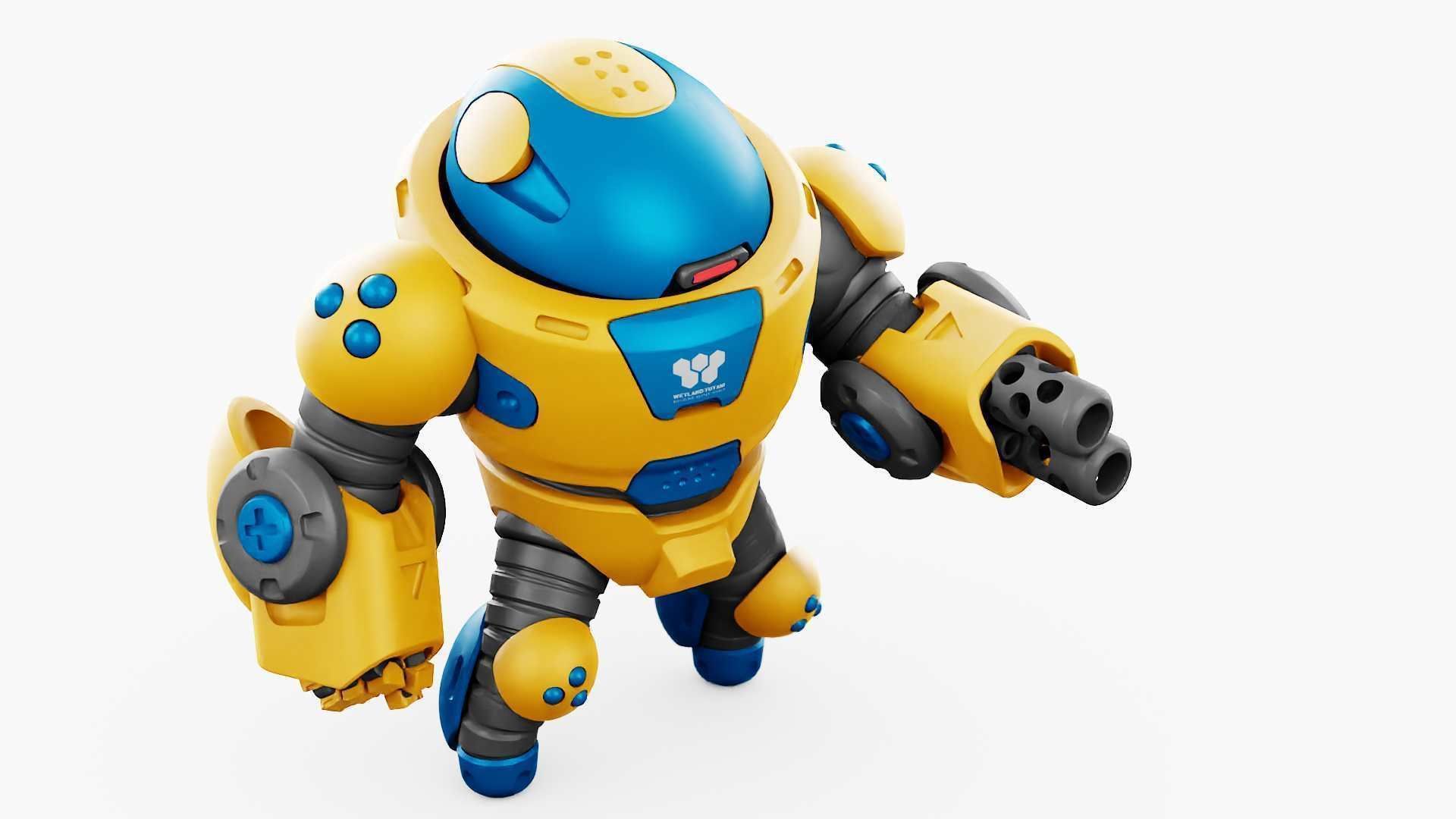 COMBAT TOY BOT RIGGED 3D model_20