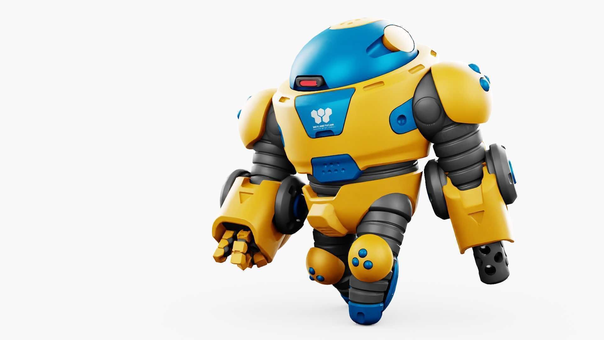 COMBAT TOY BOT RIGGED 3D model_23