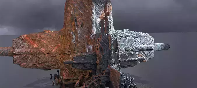 Arch Alien Ancient pillar Structure 4