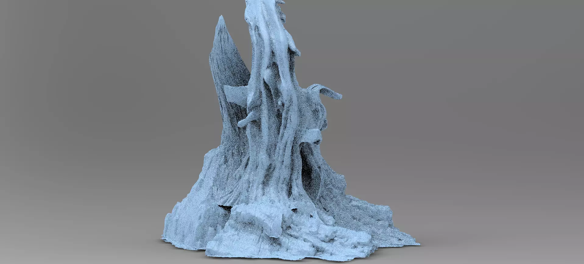 Medieval Hollow Tree 5 Rocks 3D model_0