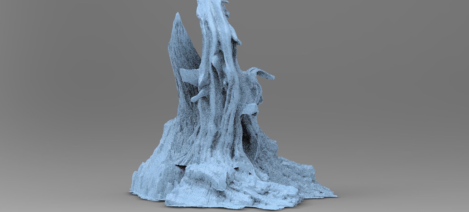 Medieval Hollow Tree 5 Rocks 3D model_1