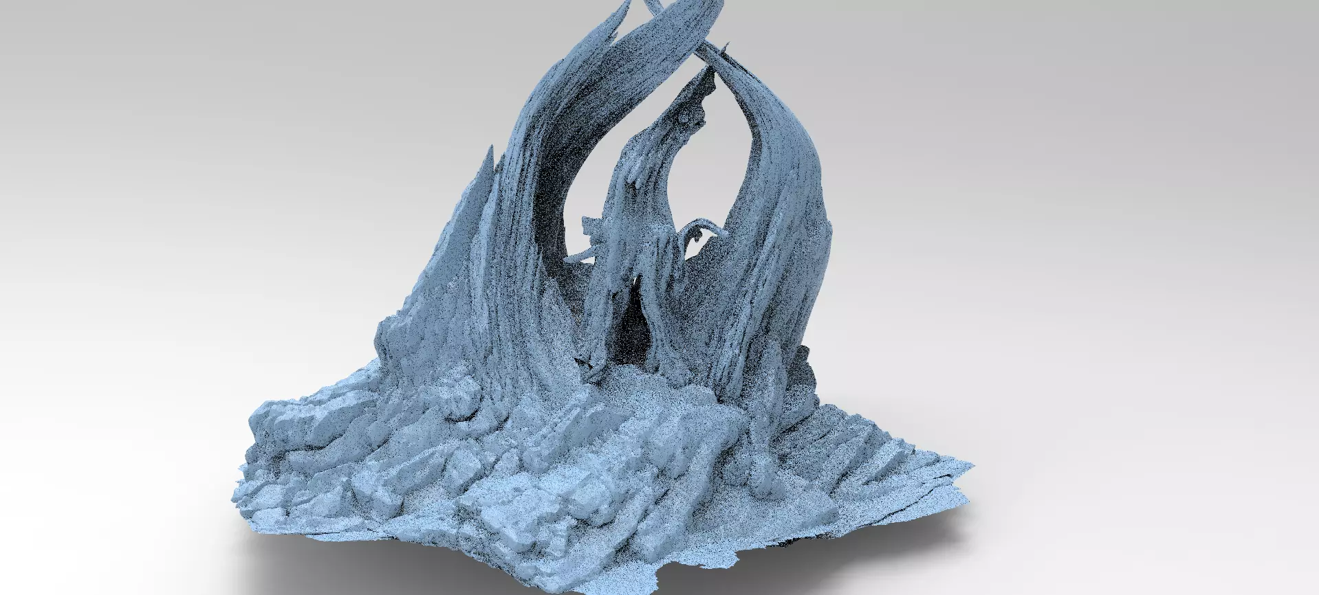 Medieval Witches Hollow Tree 1 Rocks 3D model_0