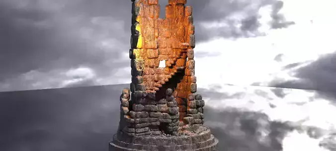 Medieval Witches Hollow Tree Tower 3 3D model